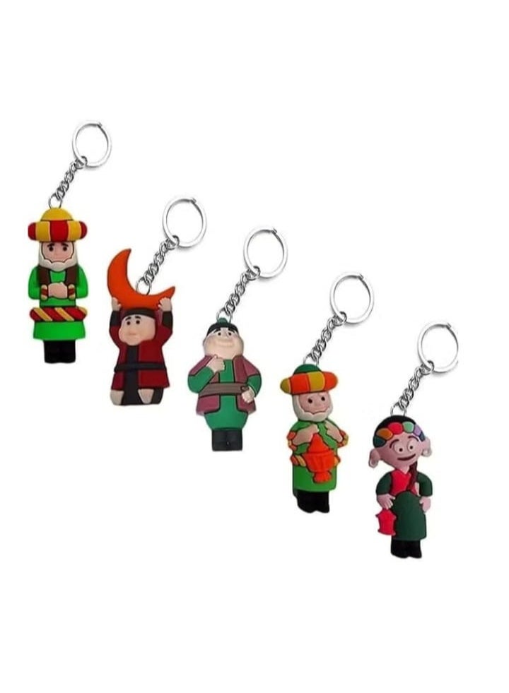 مجموعة من 5 سلاسل مفاتيح رمضانية بأشكال مختلفة وملونة، تضيف لمسة مرحة واحتفالية لمفاتيحك أو حقائبك خلال شهر رمضان. مثالية كهدايا للأطفال أو للتوزيع في المناسبات الرمضانية، لتجعل أجواء رمضان أكثر بهجة ومتعة. 🌙🎁 - Image 1